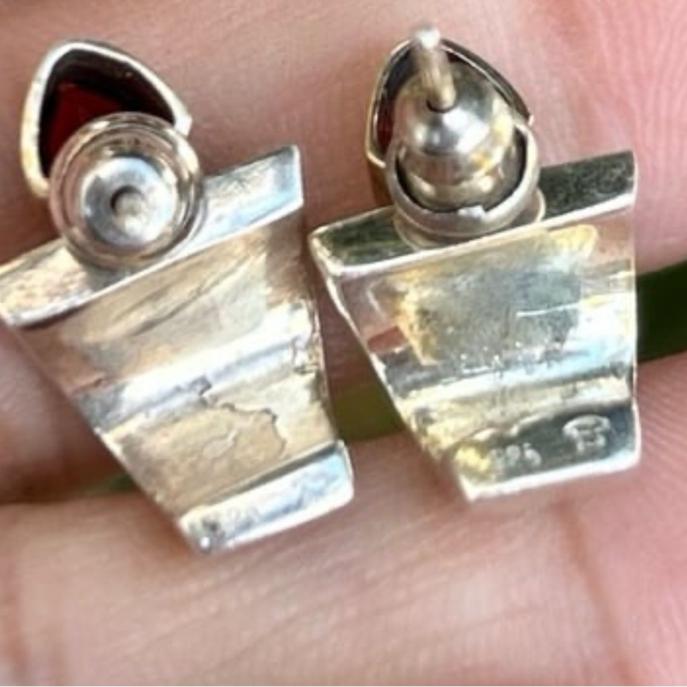 Vintage Michou Sterling Silver
22K Gold Vermeil pear stud posted earrings - Picture 6 of 8